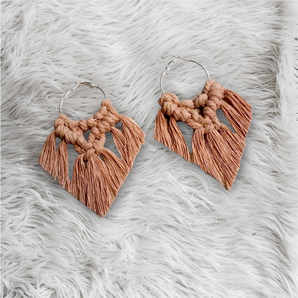 Macrame Earrings - Stainless Steel - Hypoallergenic